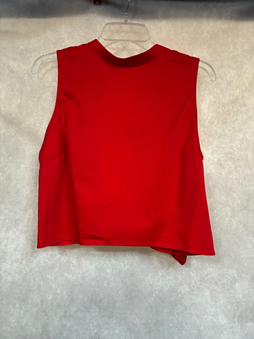 Women's Red Sleeveless Crop Tank Top